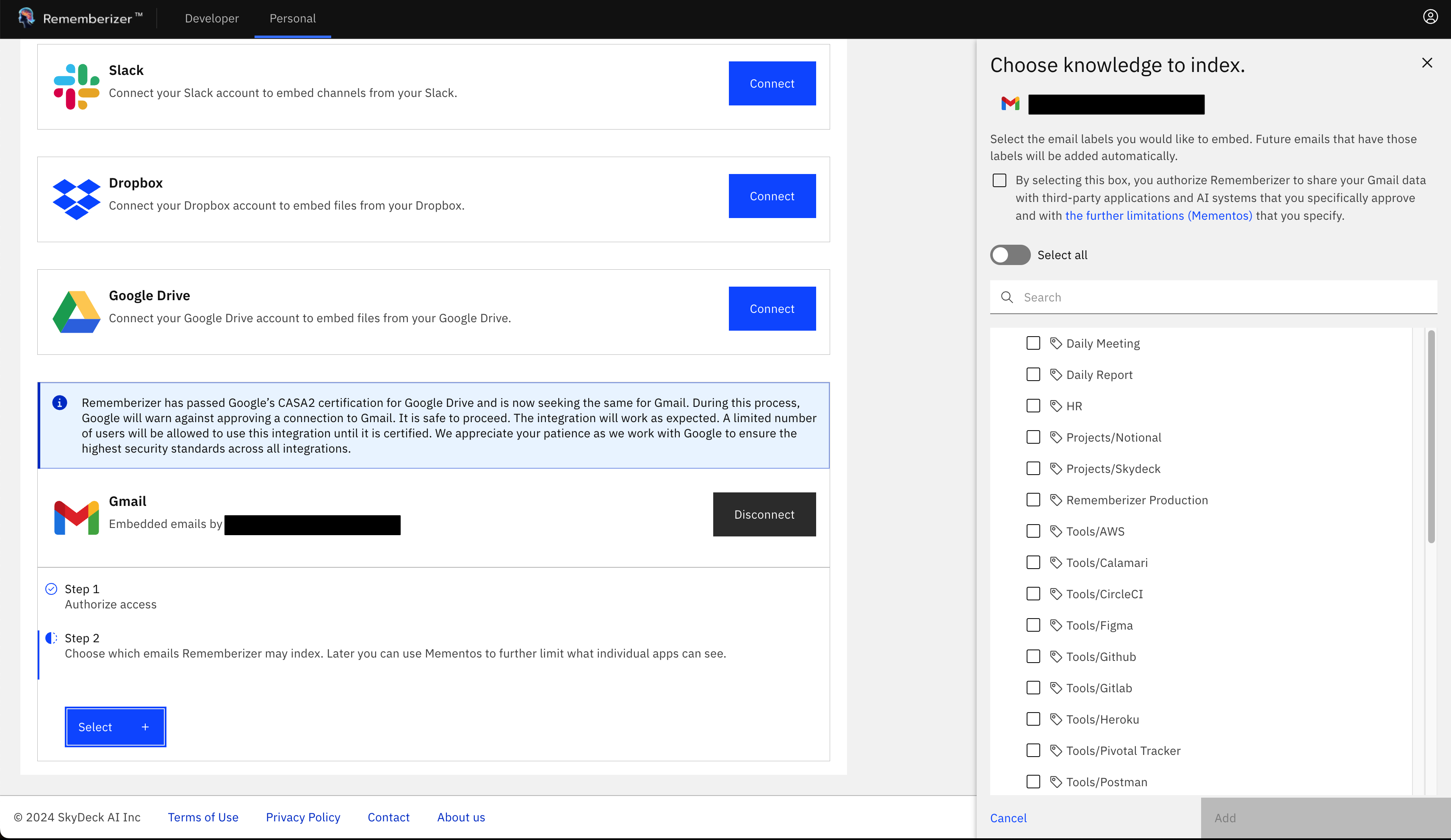 gmail choose knowledge