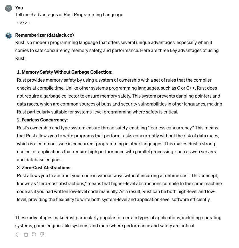 Rememberizer GPT 앱과 상호작용