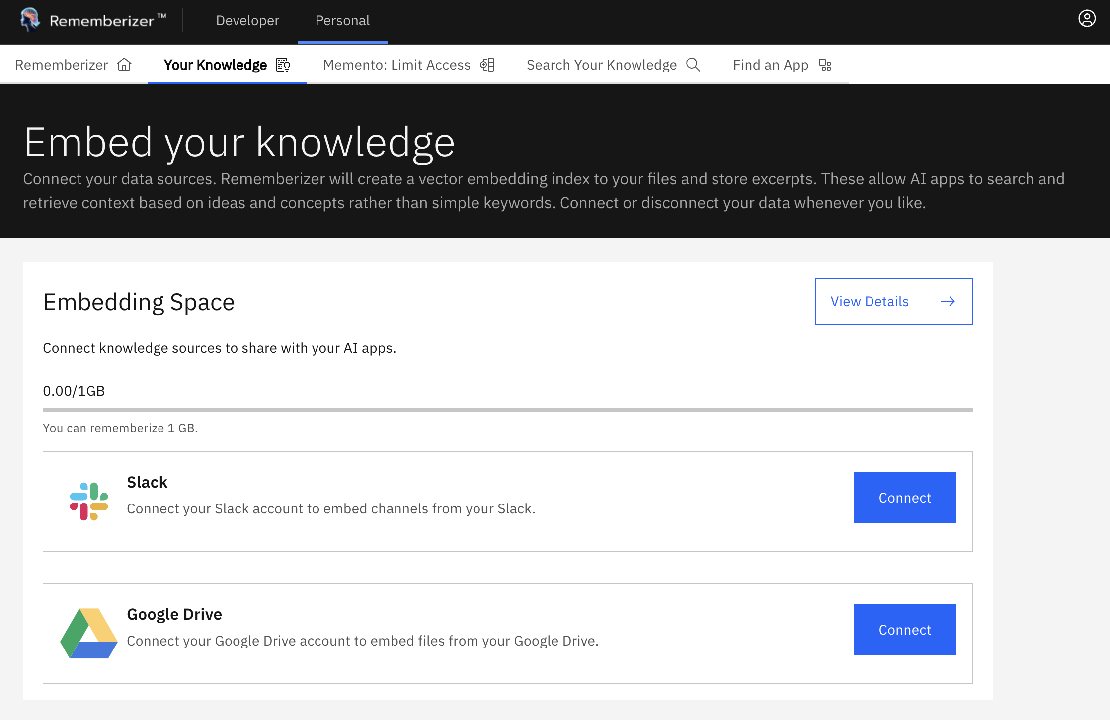Google Drive 지식 소스 카드